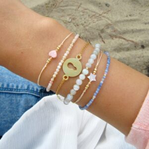 komplet bransoletek zlotych z kamieni naturalnych