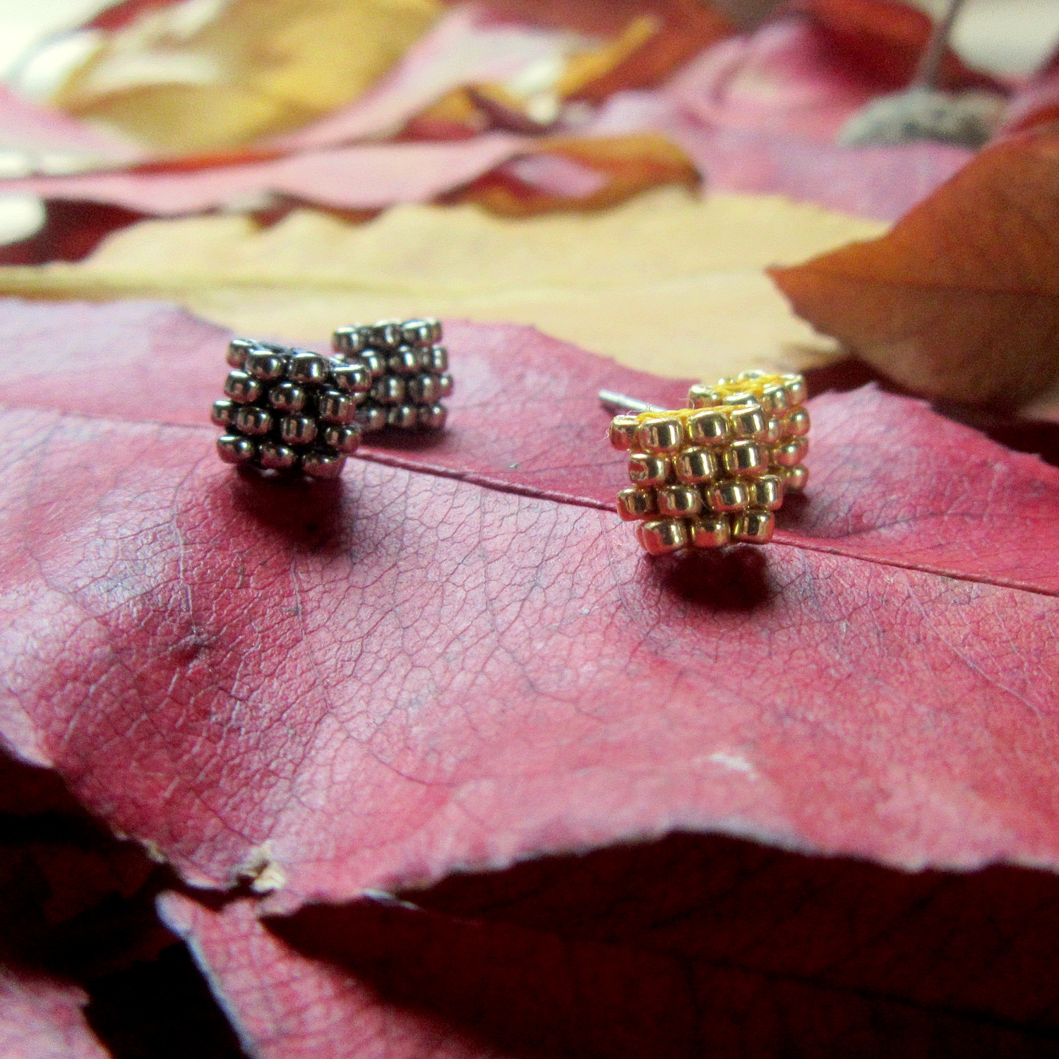 kolczyki sztyfty srebrne zlote