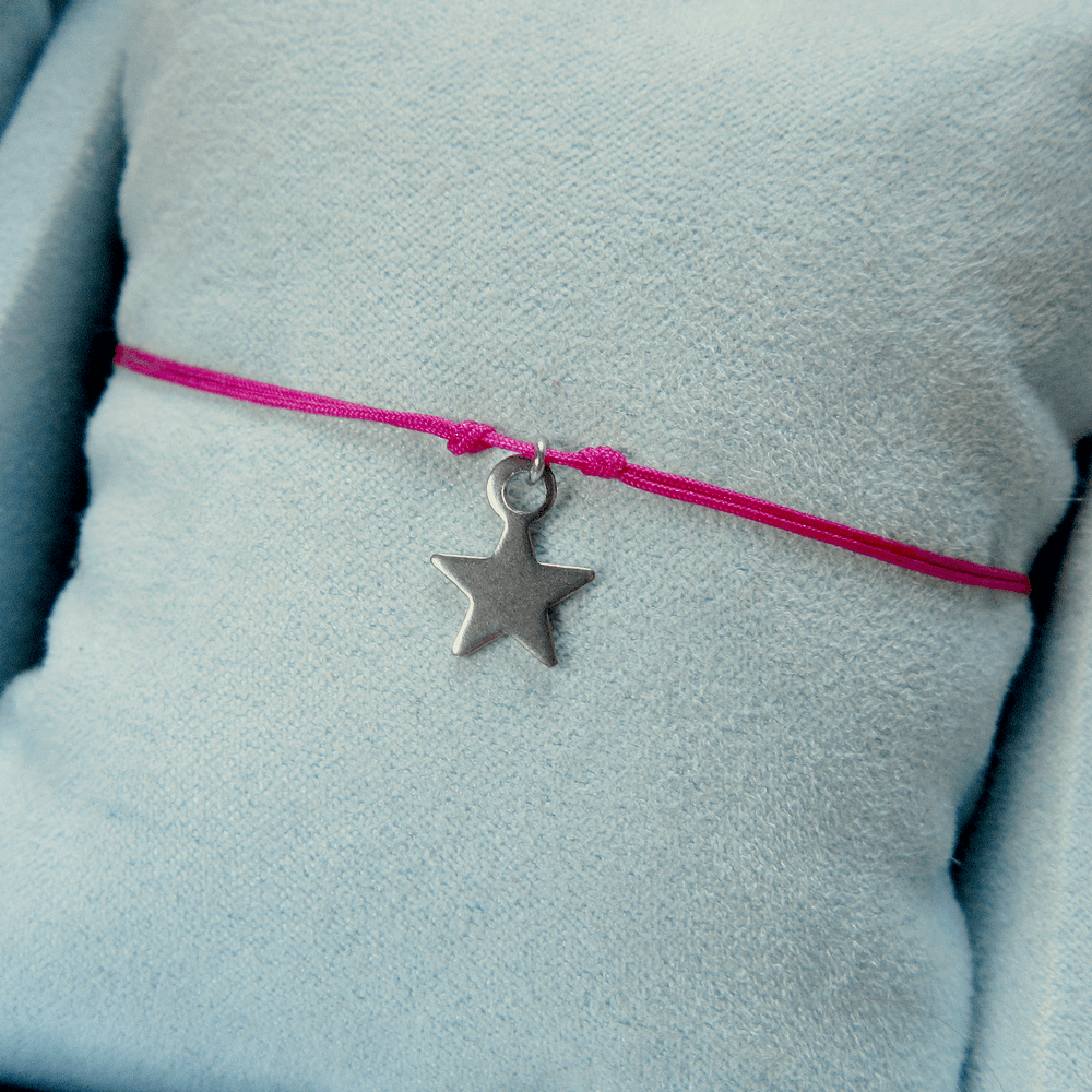 bransoletka sznurek ze srebrną gwiazdką