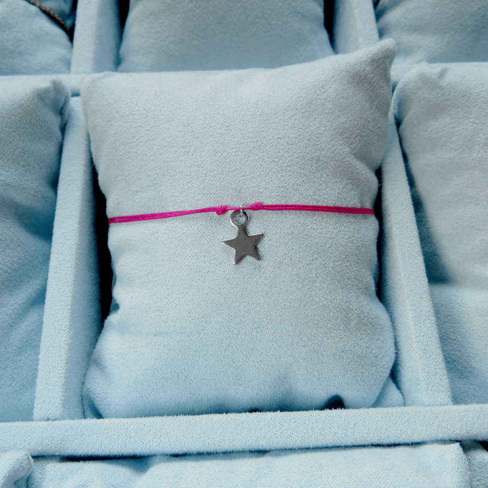 bransoletka sznurek ze srebrną gwiazdką