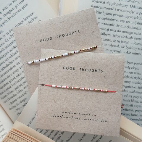 Bransoletka alfabet Morse'a GOOD THOUGHTS