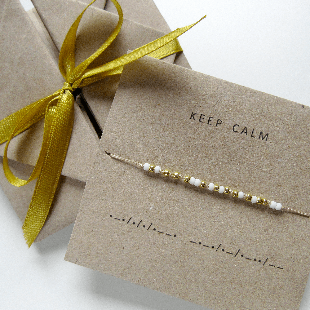 bransoletka alfabet morse keep calm