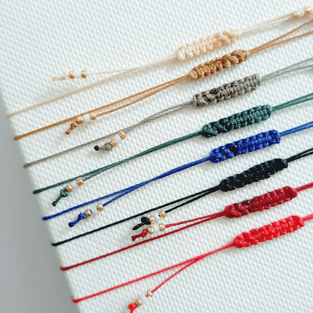 bransoletka sznurek zapiecie przesuwane