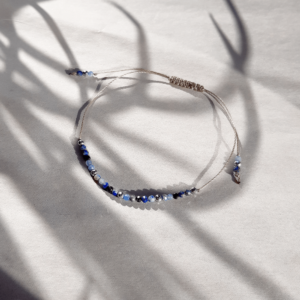Bransoletka ATENA lapis lazuli srebrny hematyt
