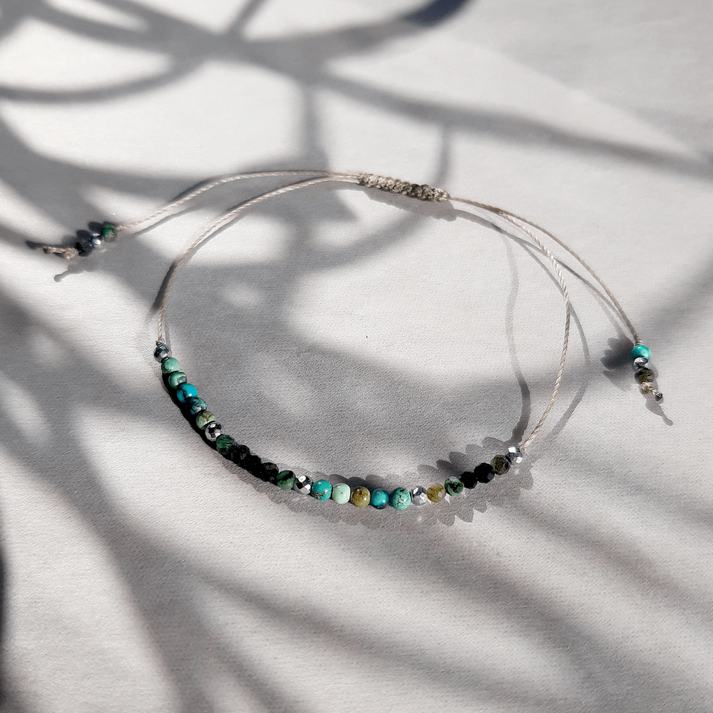 bransoletka turkus zoisyt regulowana handmade