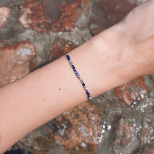 Bransoletka ATENA lapis lazuli srebrny hematyt