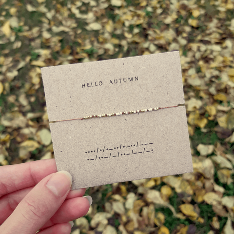 bransoletka alfabet morse jesien hello autumn