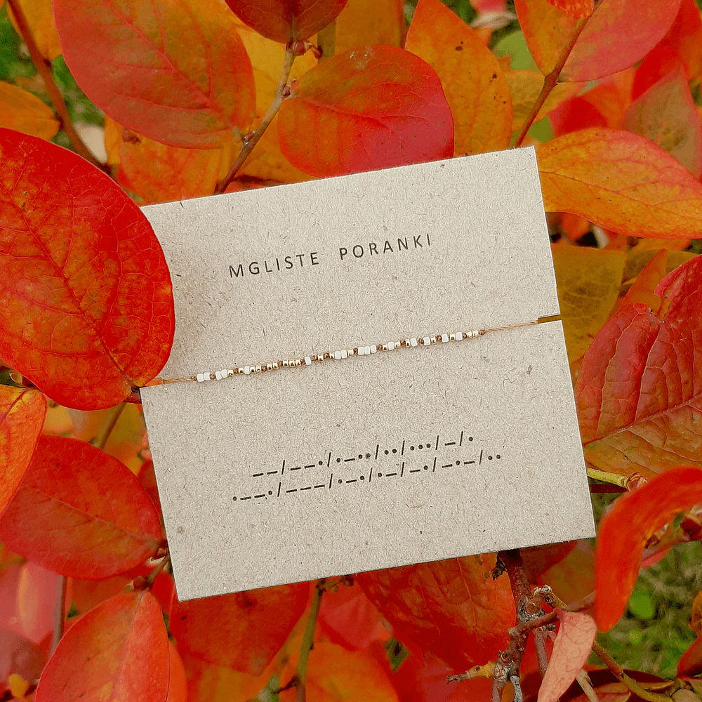 bransoletka alfabet morse'a jesien mgliste poranki