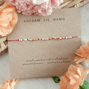Bransoletka alfabet Morse’a KOCHAM CIĘ MAMO