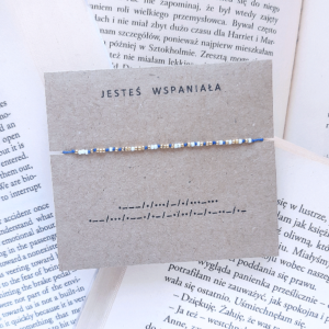 Bransoletka alfabet Morse’a JESTEŚ WSPANIAŁA