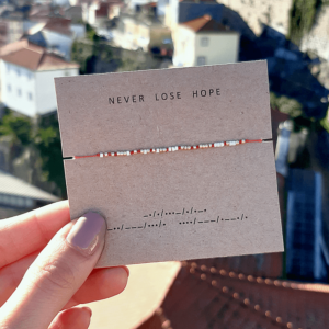 Bransoletka alfabet Morse’a NEVER LOSE HOPE