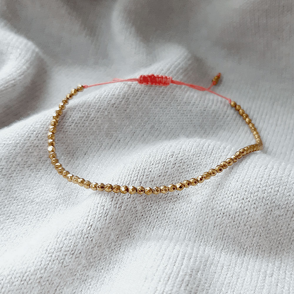 Bransoletka cała złota bez metali - hematyt złoty - obrazek 2