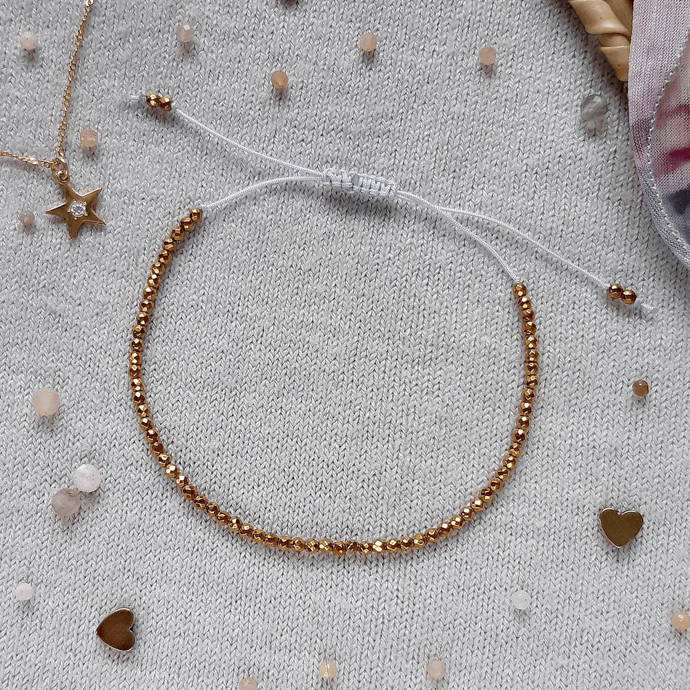 bransoletka cała złota na sznurku