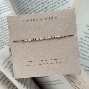 Bransoletka alfabet Morse’a UWIERZ W SIEBIE
