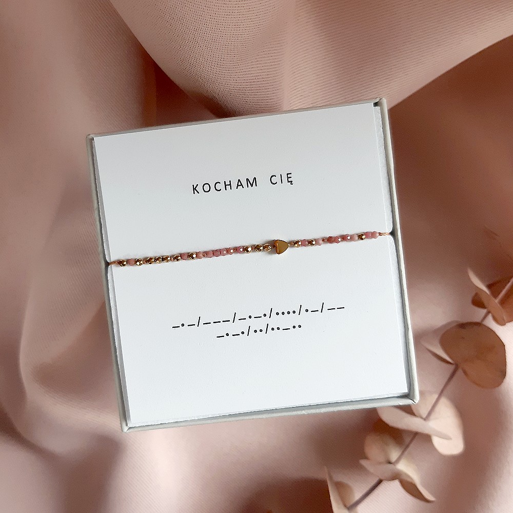 bransoletka alfabet morse kocham cie