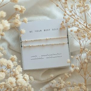 Komplet bransoletek z alfabetu Morse’a Be Your Best Self