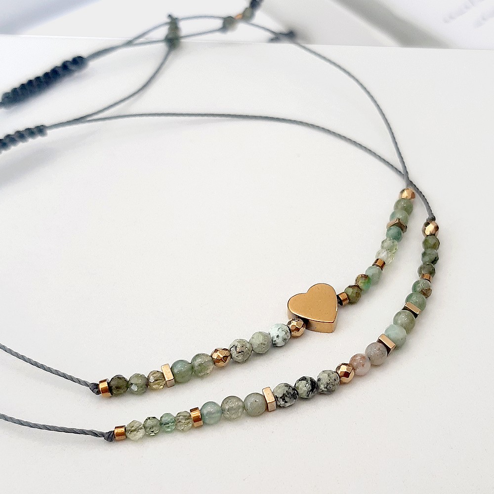 Bransoletki z zielonych kamieni turmalin agat turkus z dedykacja