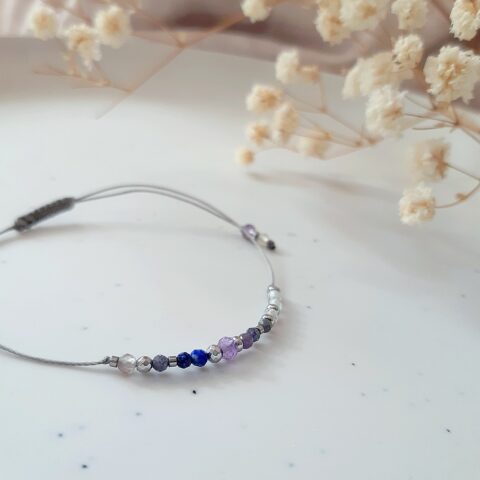 Bransoletka lapis lazuli ametyst szafir kwarc agat - obrazek 2