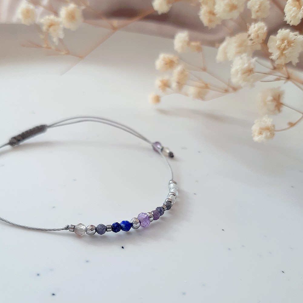 Bransoletka lapis lazuli ametyst szafir kwarc agat - obrazek 2