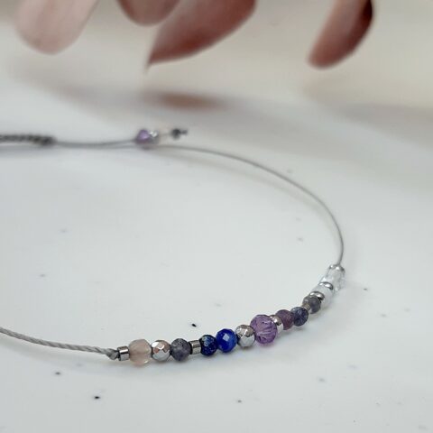 Bransoletka lapis lazuli ametyst szafir kwarc agat