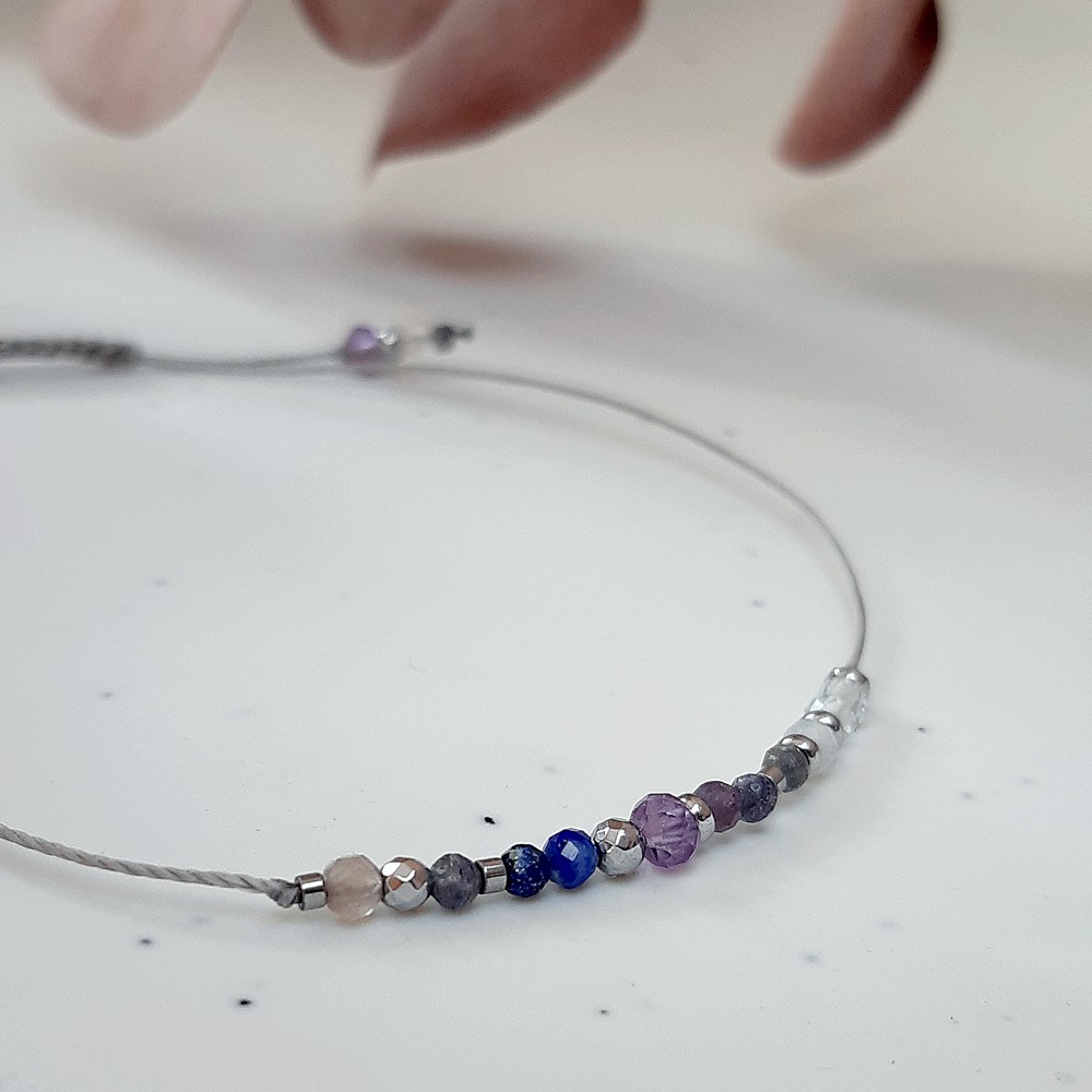 Bransoletka lapis lazuli ametyst szafir kwarc agat