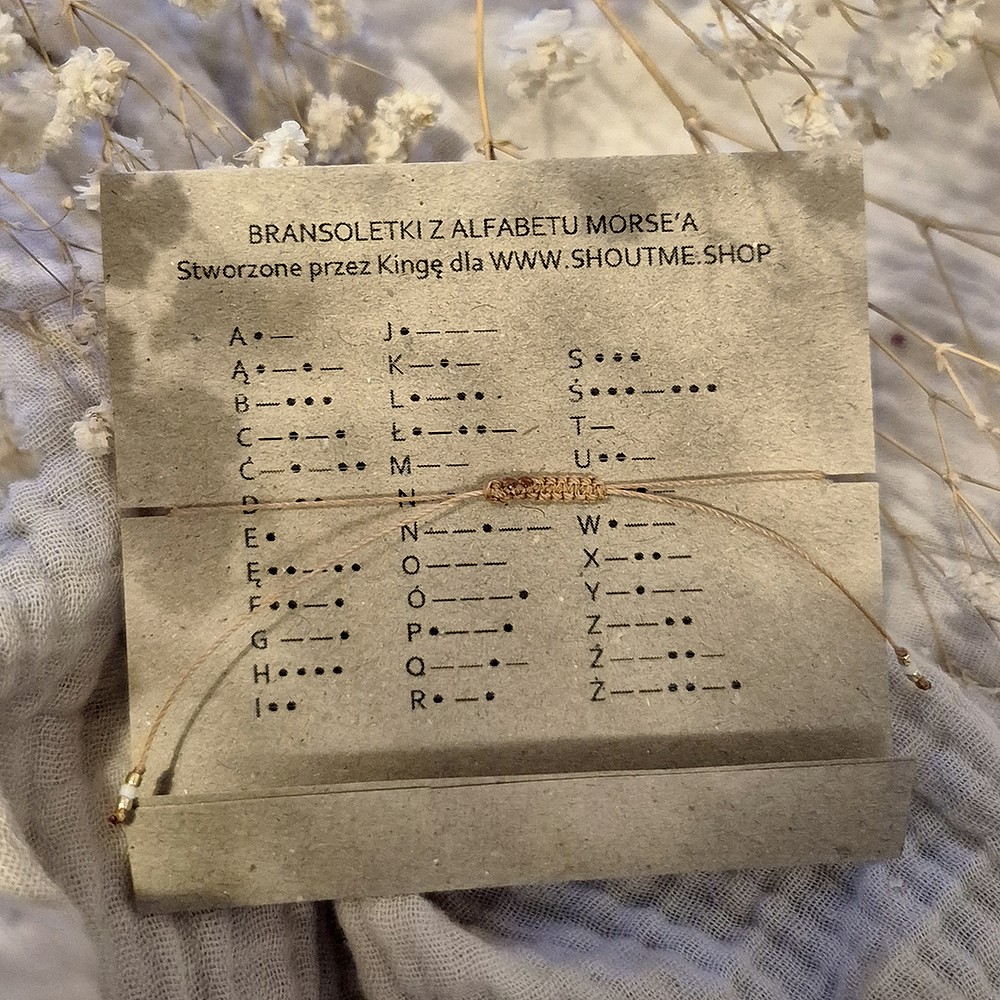 Bransoletka z napisem Uszy do góry alfabet Morse'a - obrazek 2