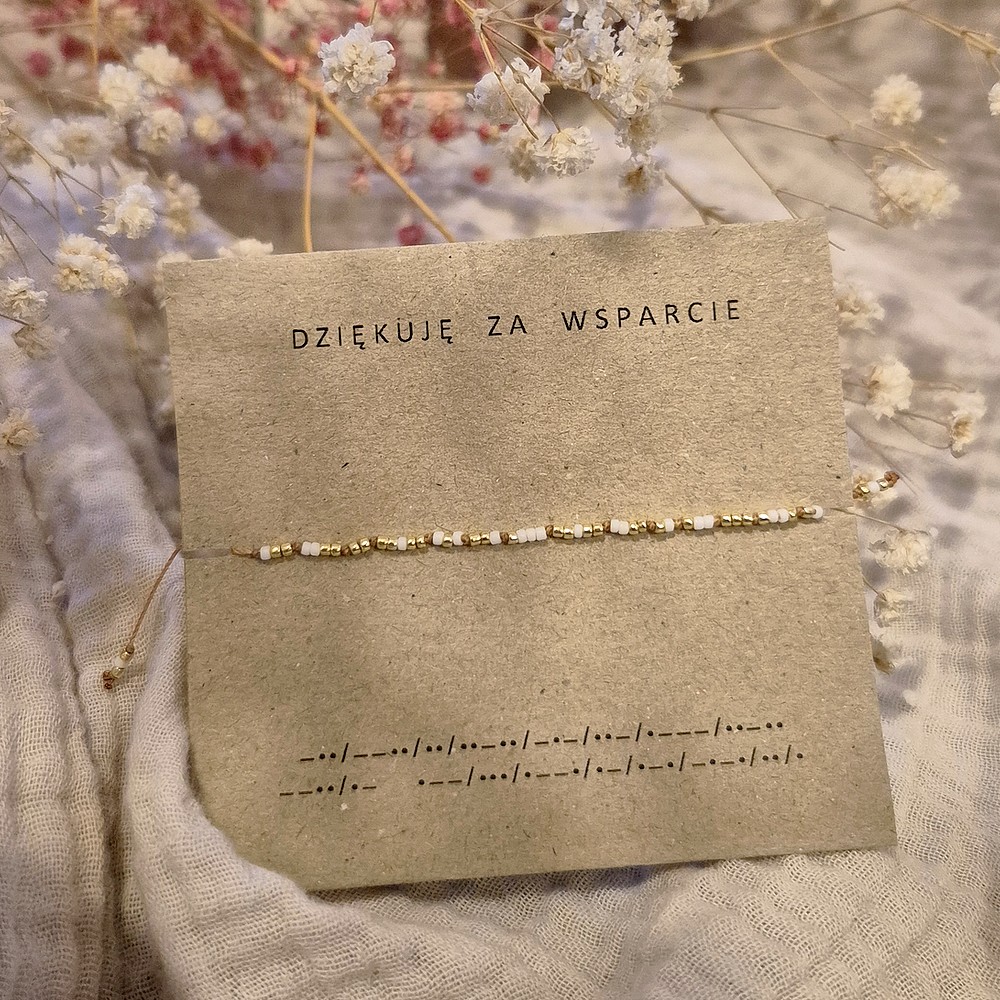 Bransoletka dziękuję za wsparcie z alfabetu Morse'a