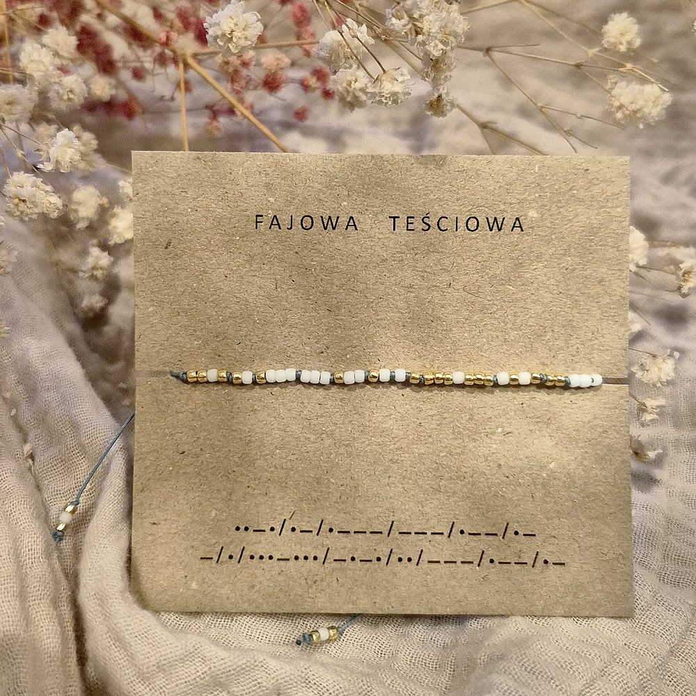 Bransoletka alfabet Morse'a FAJOWA TEŚCIOWA