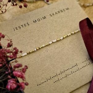 Bransoletka Jesteś Moim Skarbem z alfabetu Morse’a