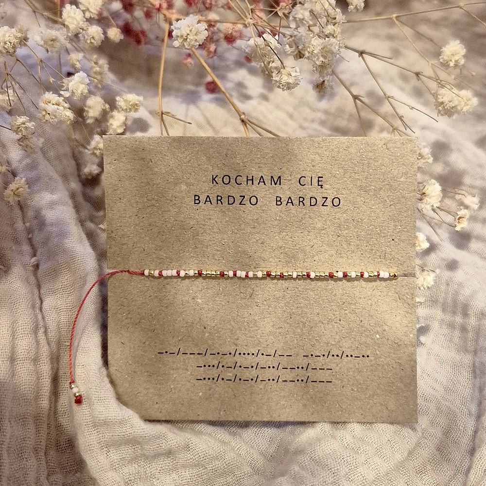 Bransoletka z napisem Kocham Cię Bardzo Bardzo