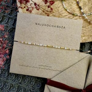 Bransoletka z napisem NAJUKOCHAŃSZA z alfabetu Morse’a